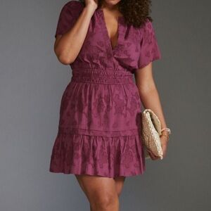 Deep Red V-Neck Dress